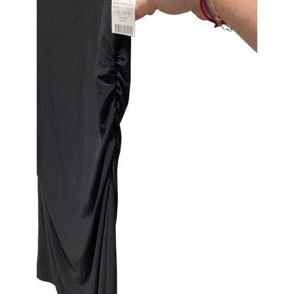 Norma Kamali Shirred Dress Black Size XL NWT Holiday - Picture 10 of 14